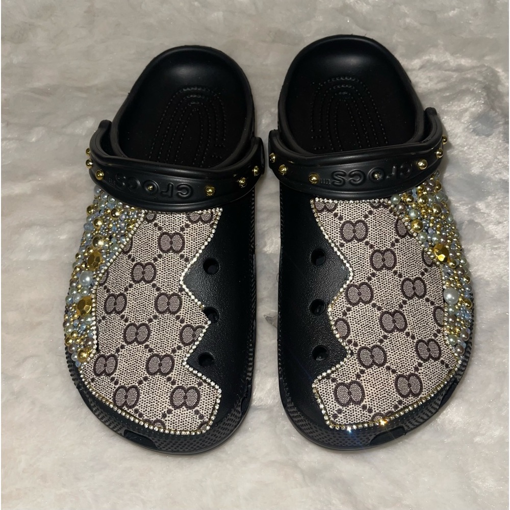 Black Custom Crocs